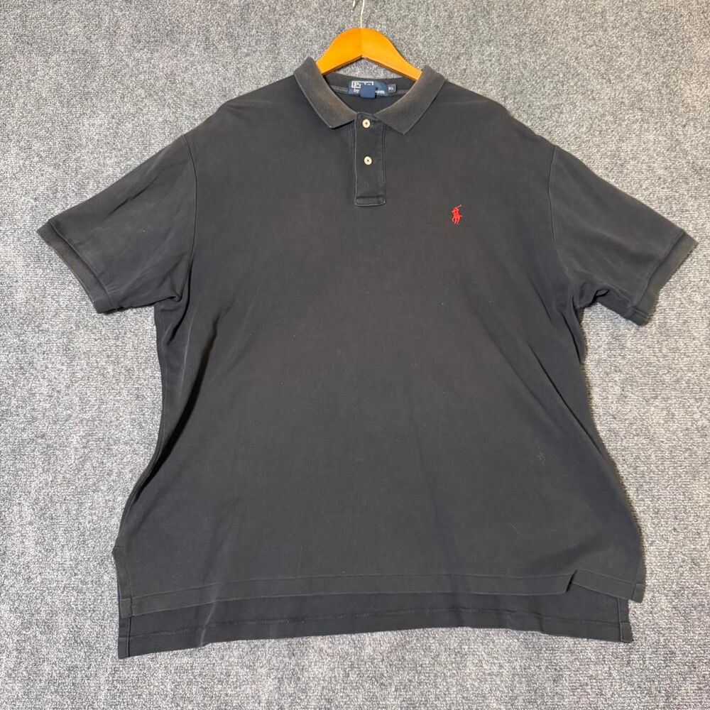 Vintage 90’s Polo Ralph Lauren Black Polo Button Size XL